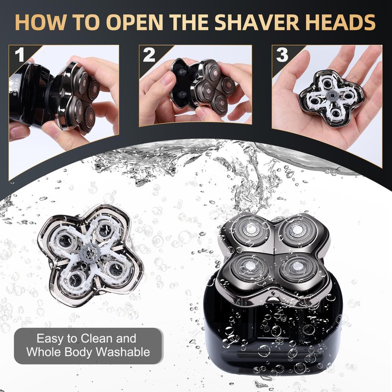 2Pack Pro 4 Shaver Replacement Heads Compatible with Skull Pitbulls Gold PRO, Silver PRO, Platinum PRO, Head Shavers, Electric Shaver Half Head for Men/Women (2 PACK BORON)