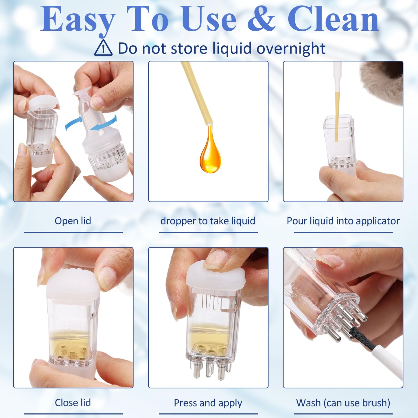 Zhaoyao 2p Minoxidil Applicator, Scalp Oil Applicator Food Grade Silicone Hair Oil Applicator Suitable for Scalp Precise Control with Roller Ball Press Design (without Minoxidil Solution)