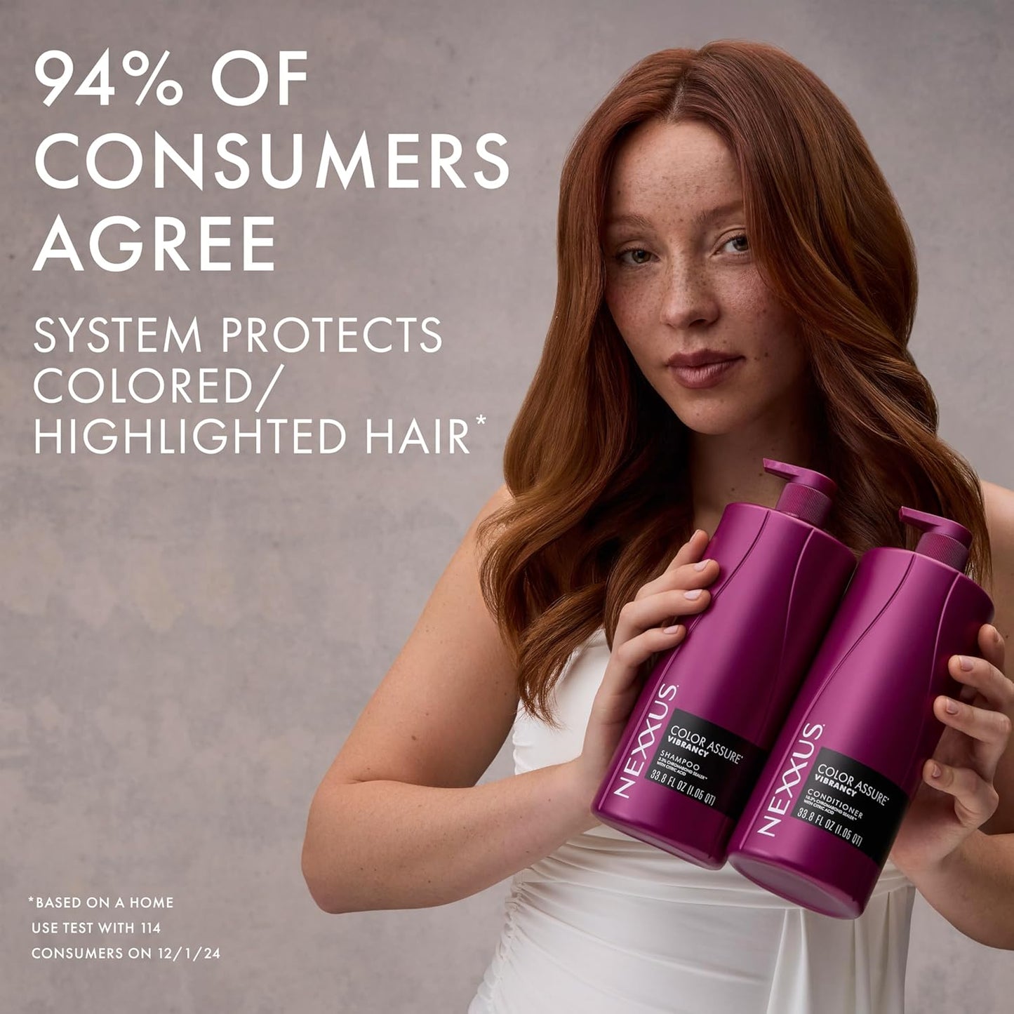 Nexxus Color Assure Shampoo - Vibrant Color Protection for Treated Hair | 33.8 oz with Chromabond Sealer & Citric Acid