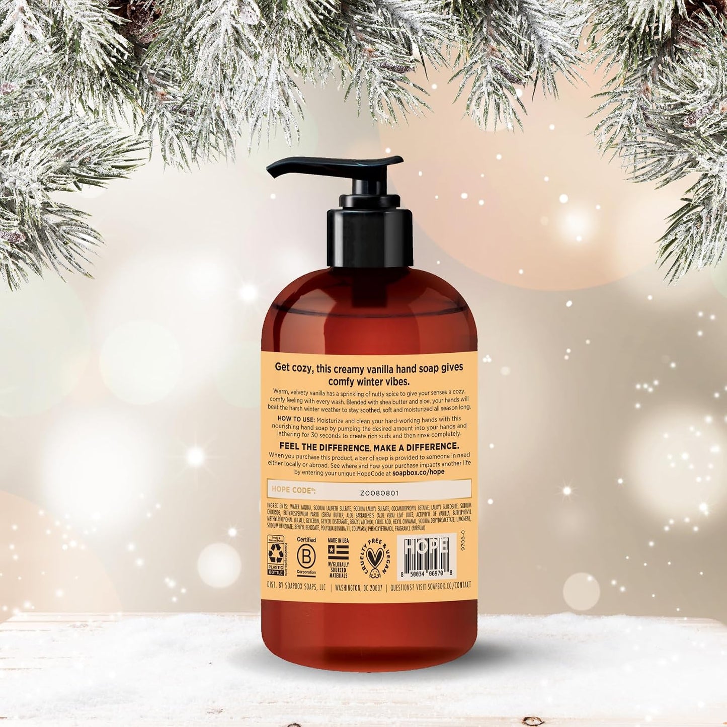 Spiced Vanilla Liquid Hand Soap - Moisturizing Gentle Cleanser | 4 Pack, Clean Ingredients Free of Harsh Chemicals