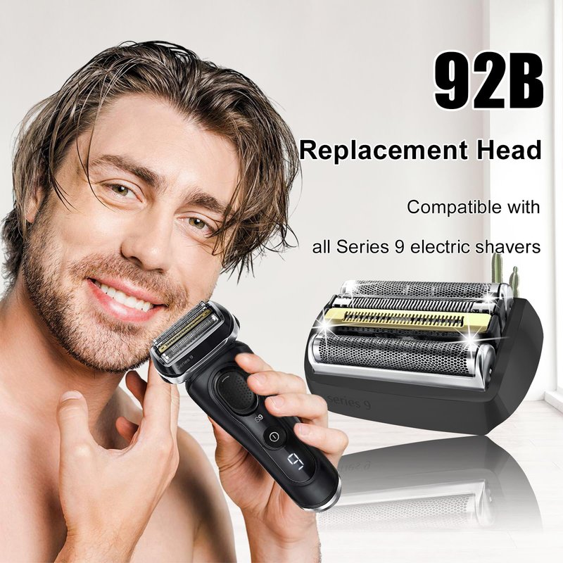 2cs 92B Series 9 Replacement Head for Series 9 Foil Shaver Replacement Heads for Series 9 pro Replacement Blades 9290cc, 9291cc, 9370cc, 9293s, 9385cc, 9390cc, 9330s, 9296cc Foil Shaver