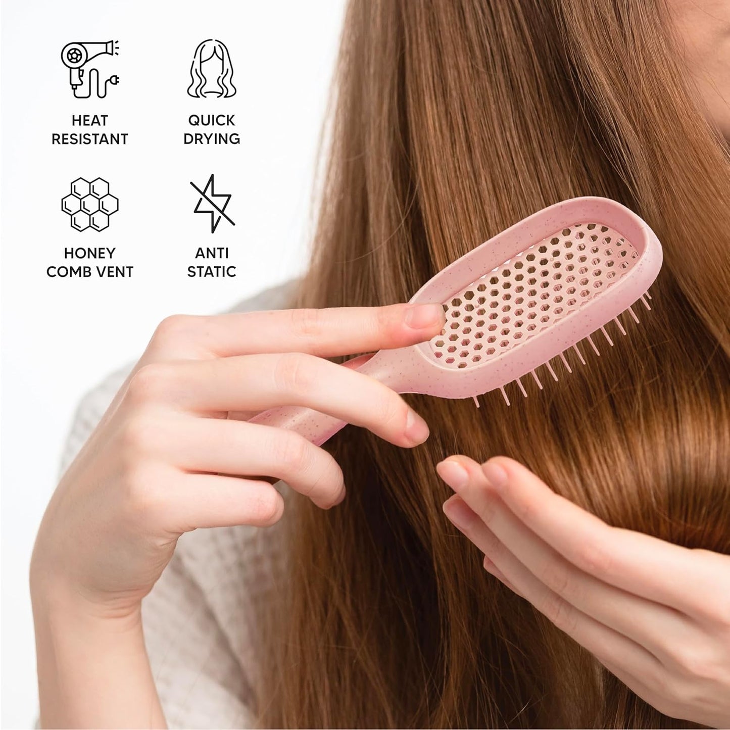 Natural Beauty Hair Brush Detangler - Ideal for Curly, Thick, and Wavy Hair | Quick Drying & Styling, 2-Pack (4 Colors)