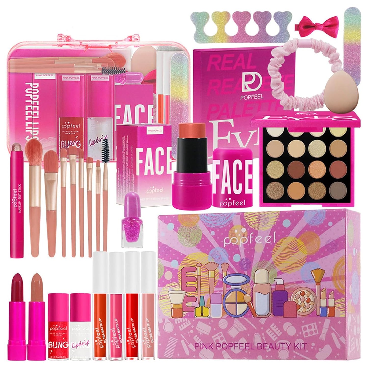All-in-One Makeup Kit for Women - Essential Bundle with Eyeshadow Palette, Lipstick & More | Perfect Mother's Day Gift