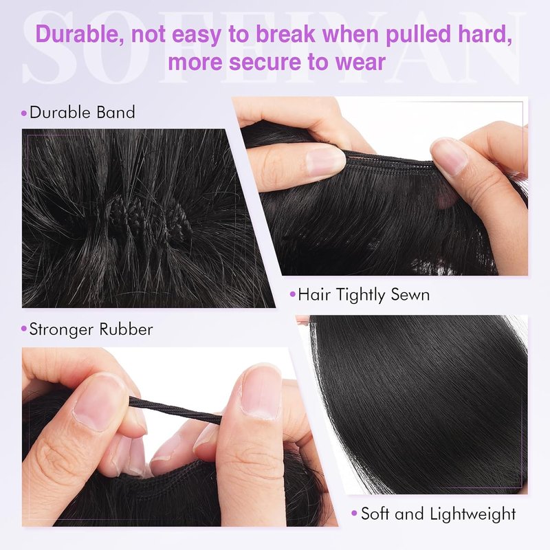 Human Hair Bun - 100% Real Human Hair Messy Bun Piece | Fluffy Donut Updo for Women - Dark Brown, 16g