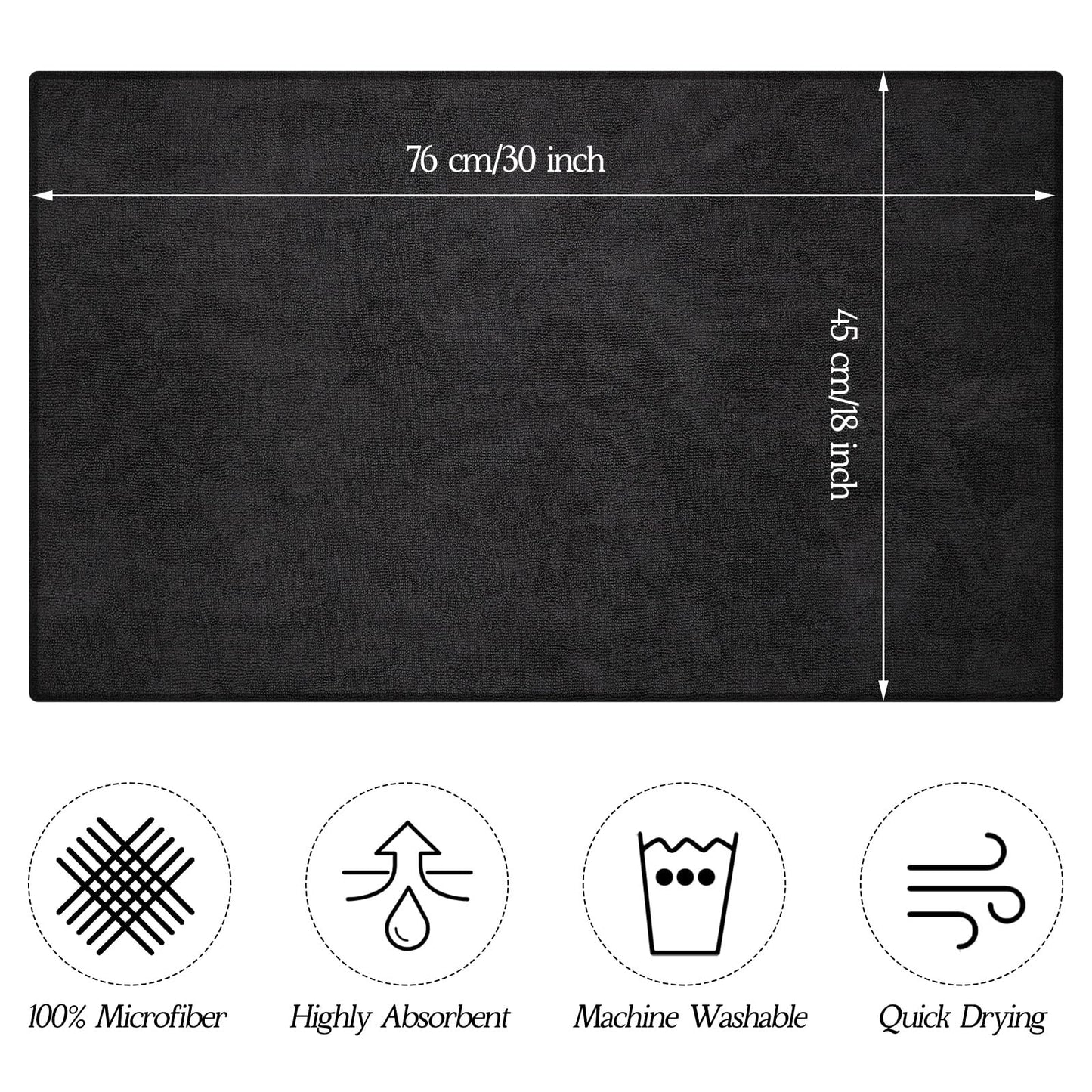 Shimeyao 26 Pcs Salon Bleach Proof Towels Highly Absorbent Hair Towels Hand Facial Cloths Bleach Resistant for Salon Barber Spa Beauty Bath Hair Stylist(Black,18 x 30 Inch,Classic)