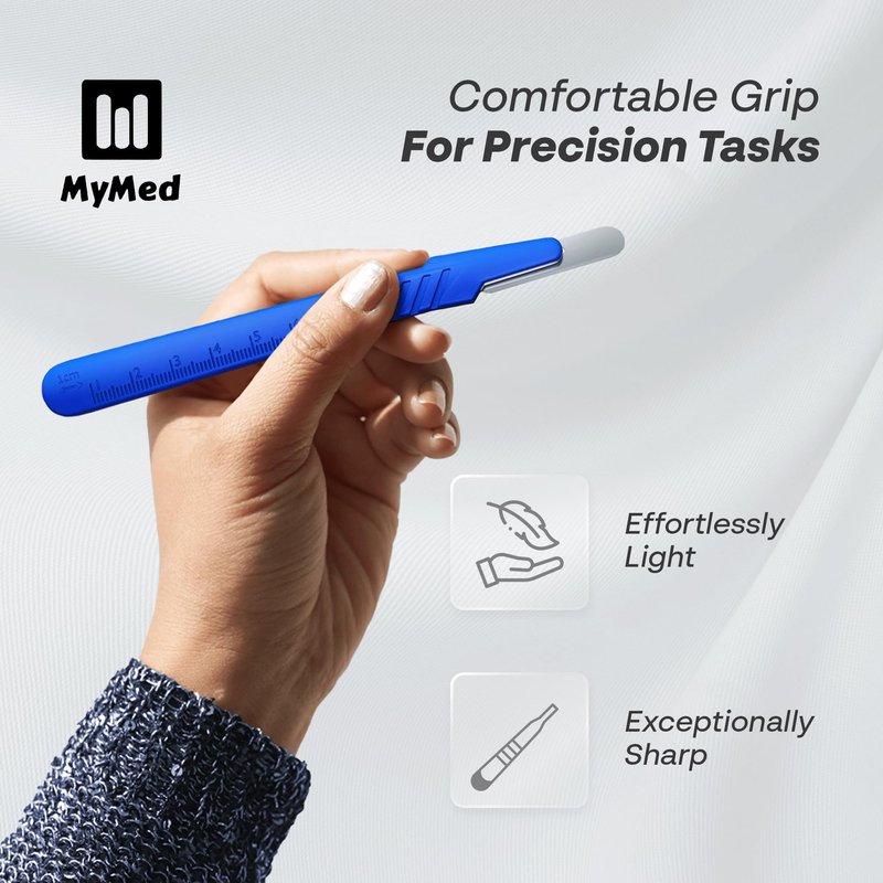 MyMed Disposable 10r Blades Dermaplaning Scalpels - Pack of 10 Dermaplane Razors for Women Face, Scalpel Blades, Sterile