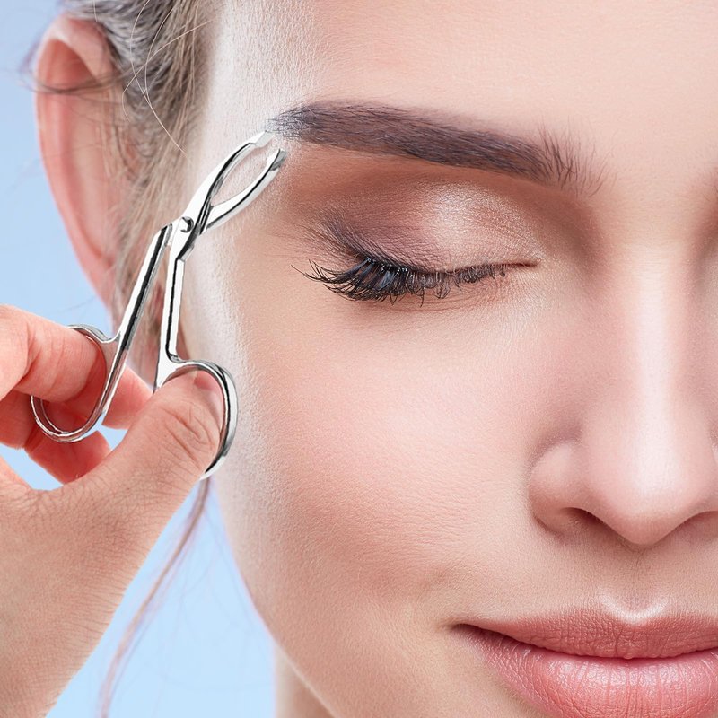 Gjinxi 2Pcs Eyebrow Tweezers Scissor Handle Set, Flat Straight Tip Tweezers Hair Plucker Slanted Tip Shaped Eyebrow Facial Remover Stainless Steel for Hair Plucker Remover Facial Hair Eyebrows Care