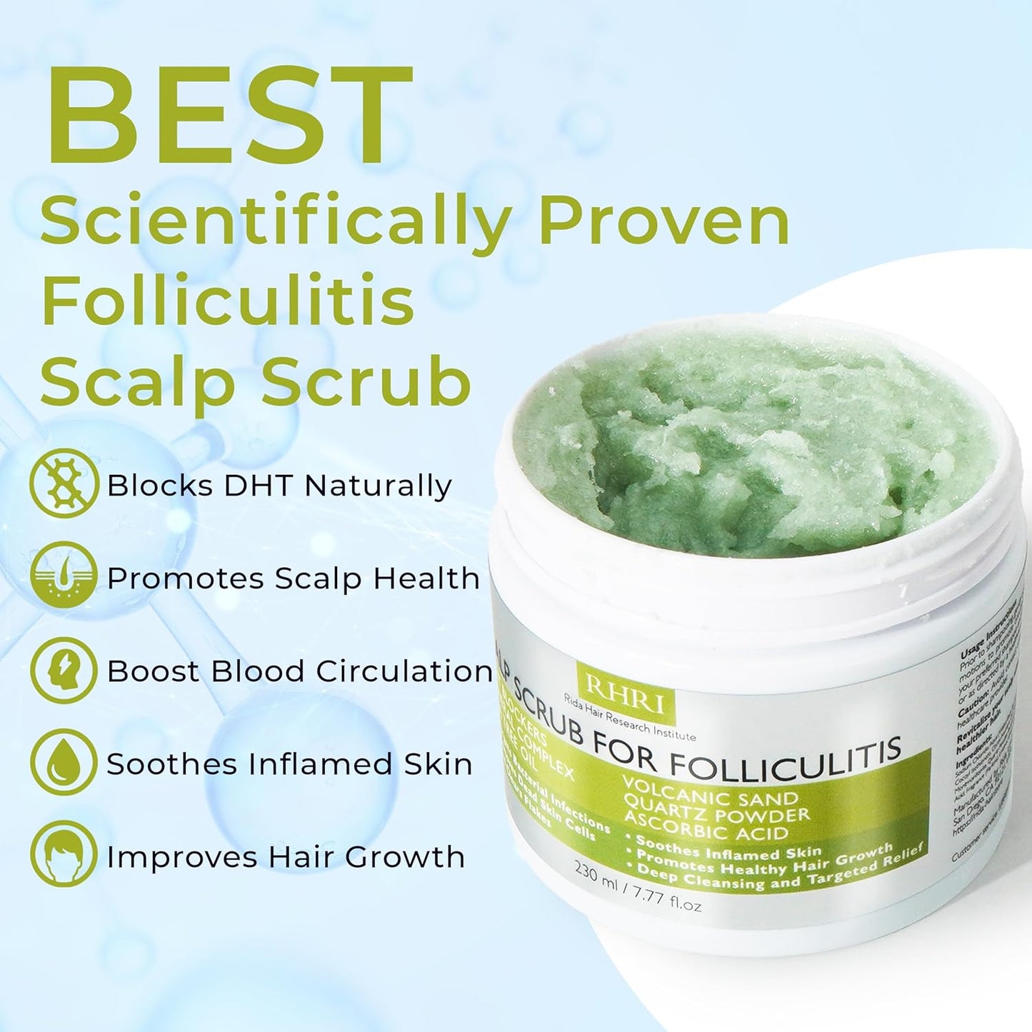Anti-Fungal Scalp Scrub for Folliculitis - Pre-Shampoo Treatment for Dandruff, Psoriasis & Seborrheic Dermatitis