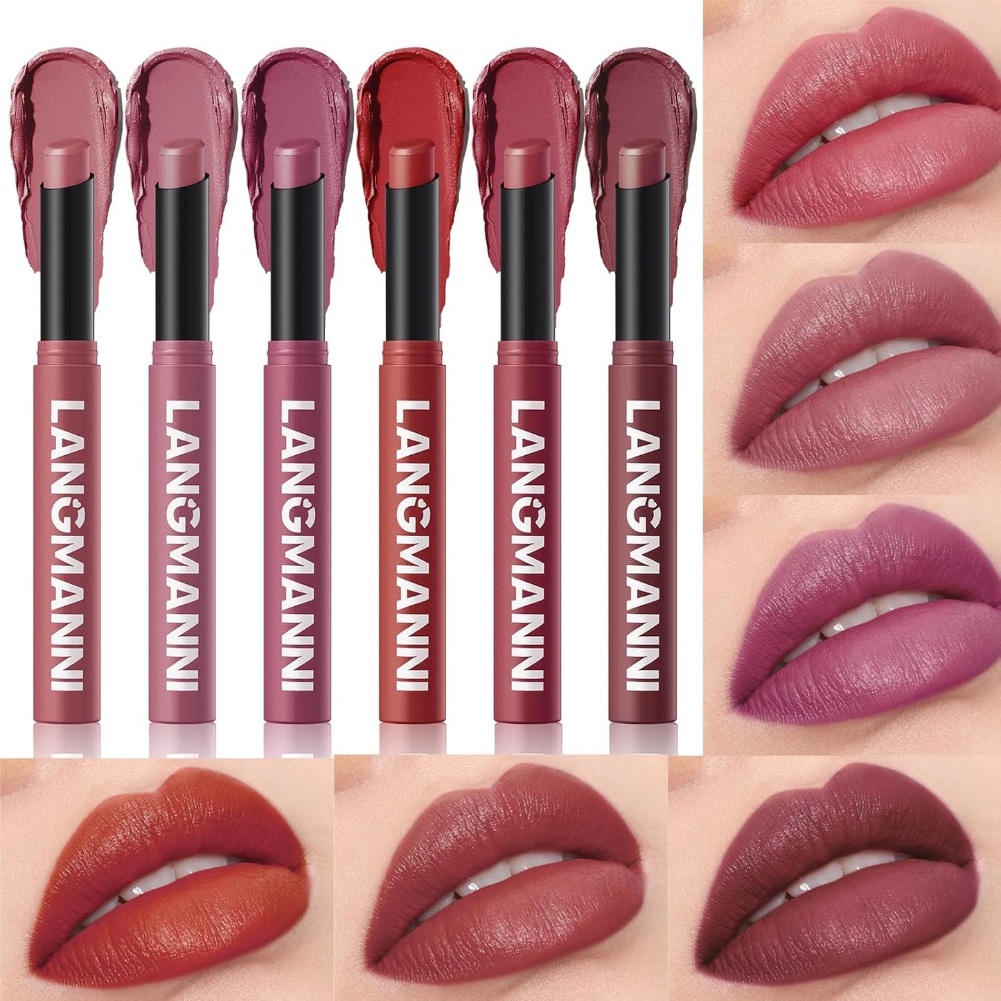 Velvet Matte Lipstick Set - 12 High Pigment Nude Shades | Long-Lasting Waterproof Lip Color for Women