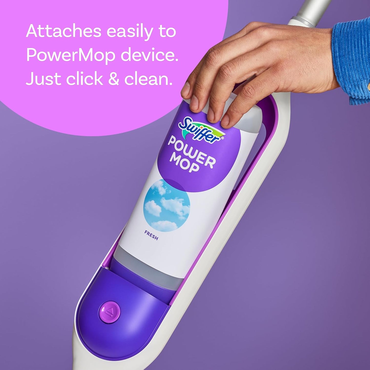 Swiffer PowerMop Liquid Floor Cleaner Refills - Fresh Scent Mopping Solution | 2 Count Multi-Surface Replacement Bottles