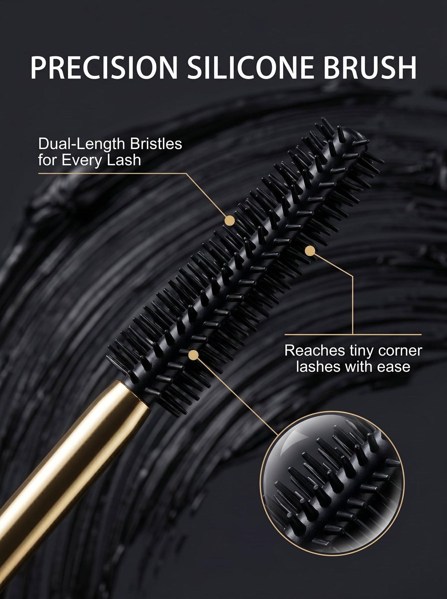 2 Packs My Amazing Lash Mascara - Waterproof Long Lashing Tubing Mascara, Tube Mascara Smudge Proof, Lightweight No Clump, Easy Removal, Precision Brush Black
