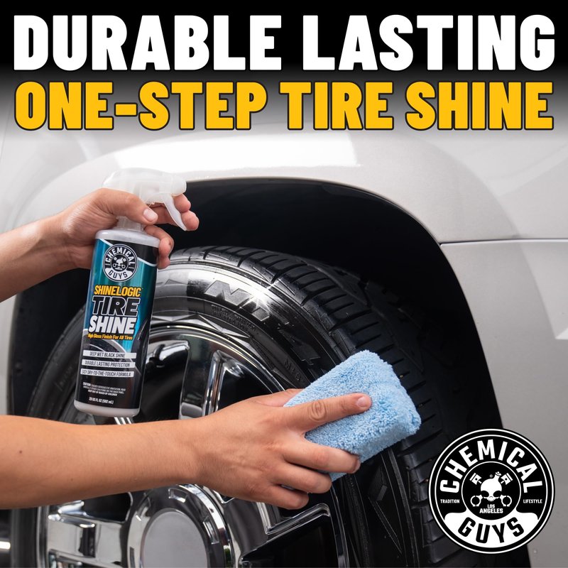Chemical Guys ShineLogic Tire Shine Safe for Cars, Trucks, Motorcycles, RVs & More, Includes WonderWave Applicator Kit, 20 fl oz, 2 Pack
