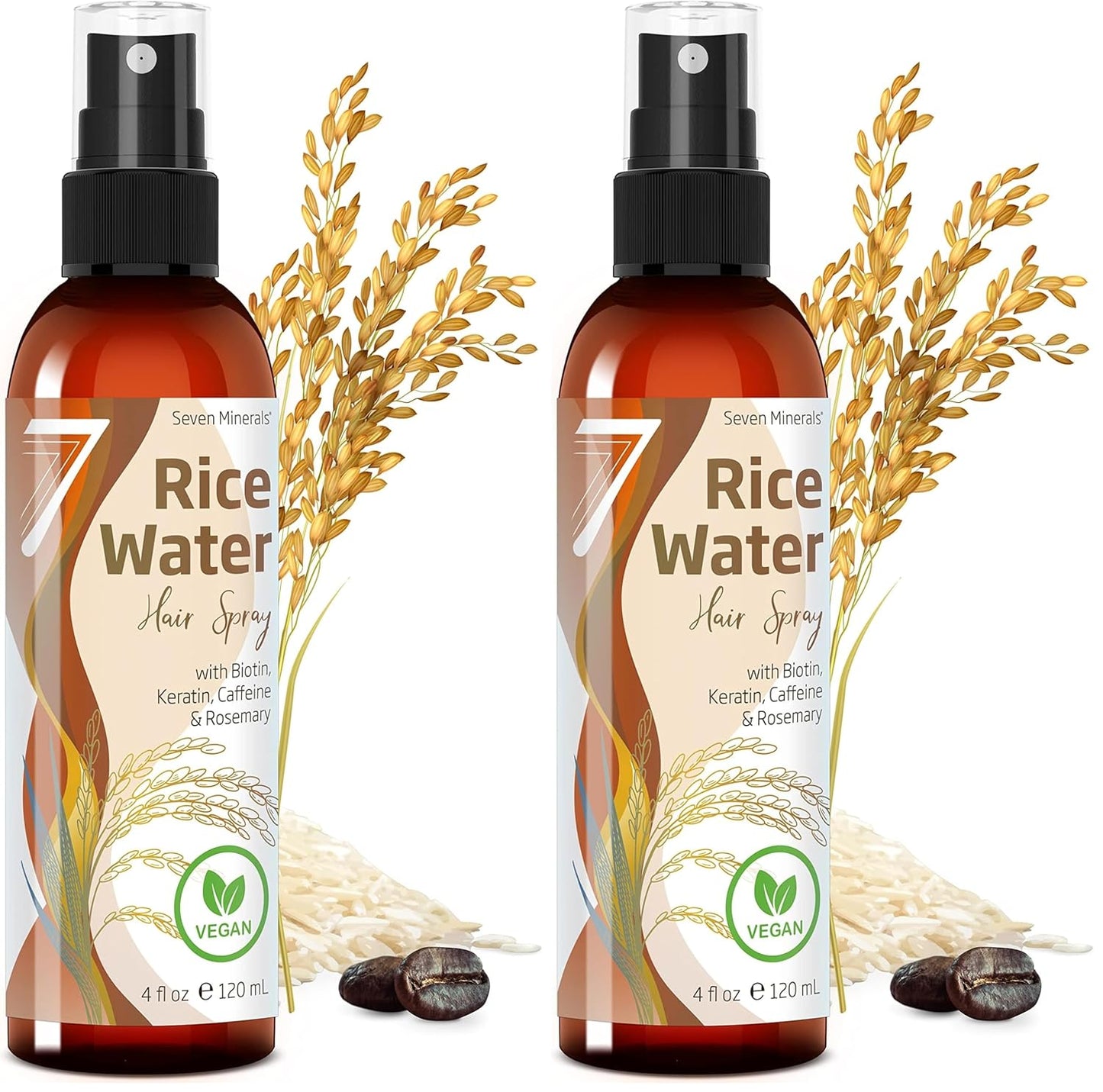 Fermented Rice Water Spray for Hair Growth - Rosemary, Biotin & Caffeine Infused | Vegan, Non-Greasy, 4 fl oz