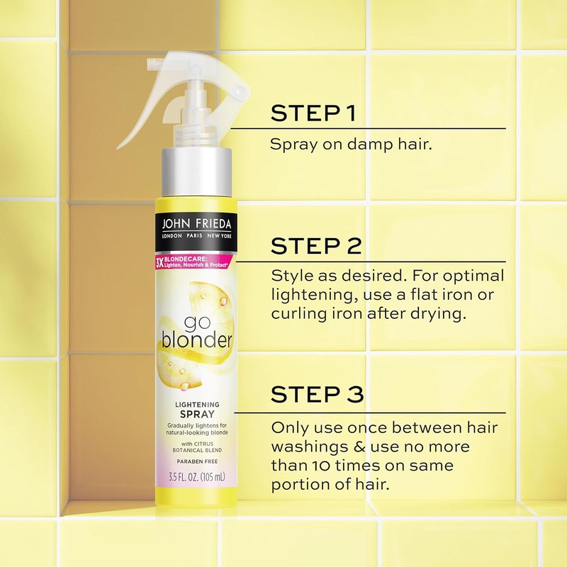 John Frieda Go Blonder Lightening Spray - Gradual Hair Lightening for Natural & Color-Treated Hair | 3.5 Oz, Pack of 2