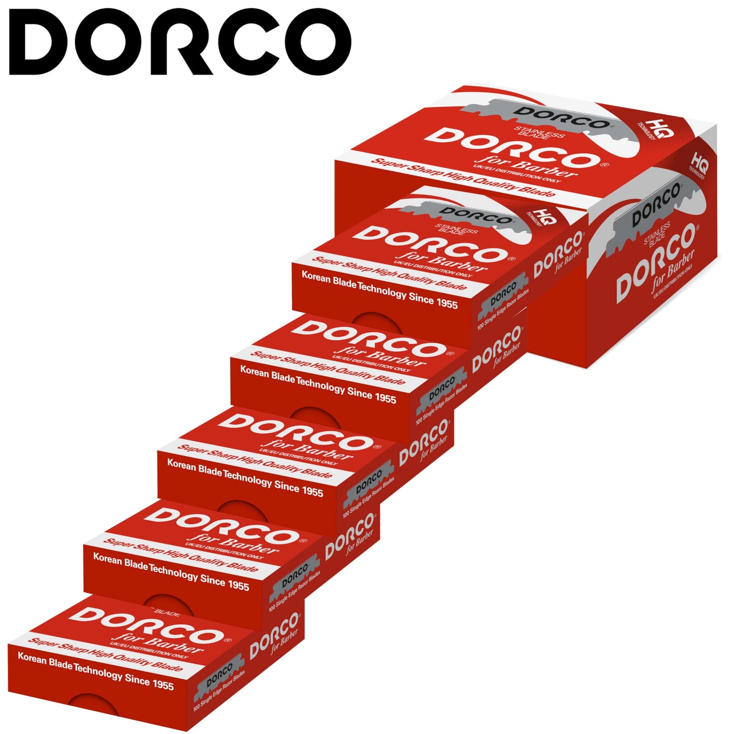 the shave factory Straight Edge Razor Kit (Black / 100 Dorco Single Edge Razor Blades Red)