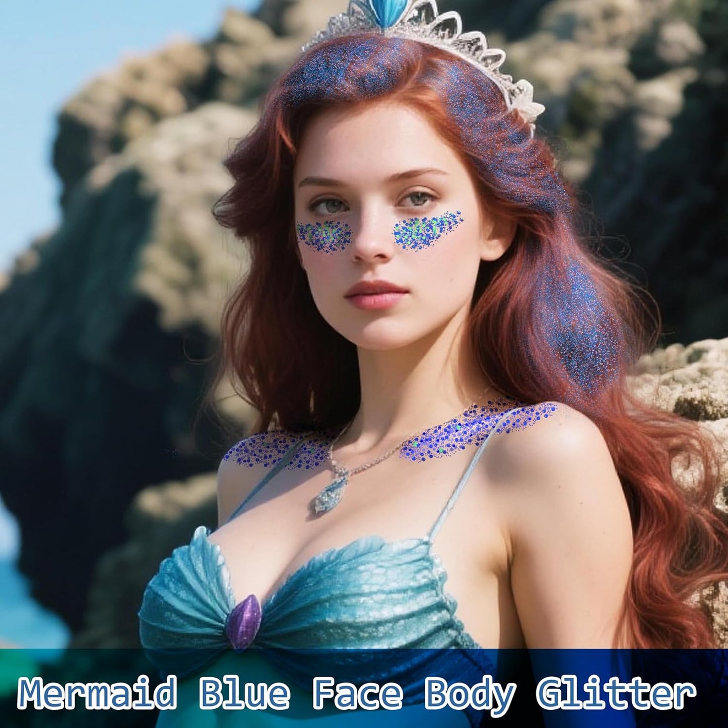 Blue Face Hair Glitter Gel - Holographic Patriotic Royal Blue Body Glitter for 4th of July | 40g