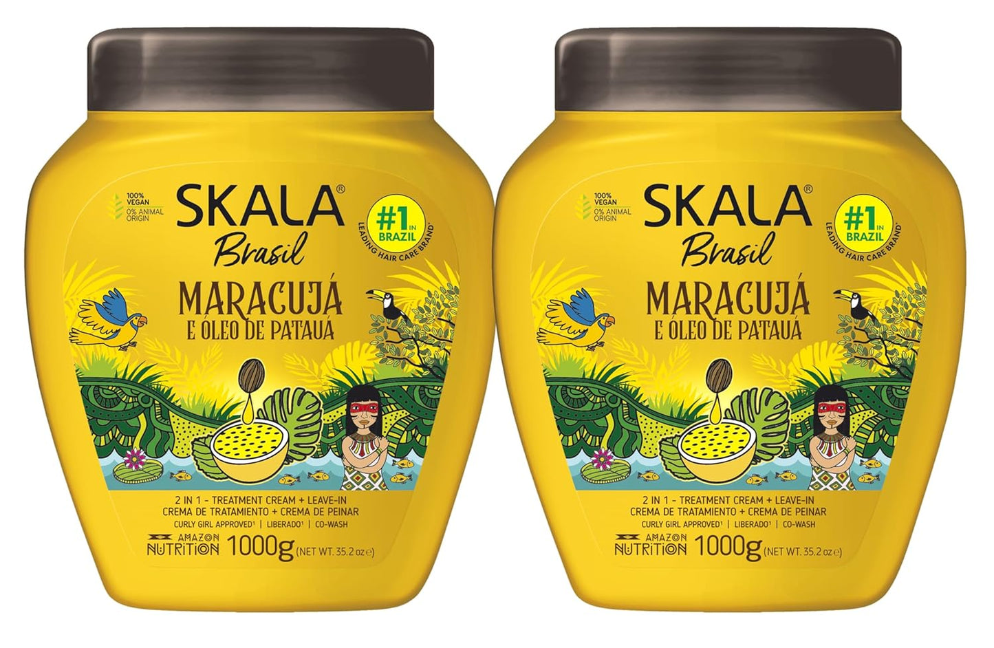 **SKALA Maracuja Passion Fruit Curl Cream - Vegan, Moisturizing Formula | 2 Pack (1000g Each)**