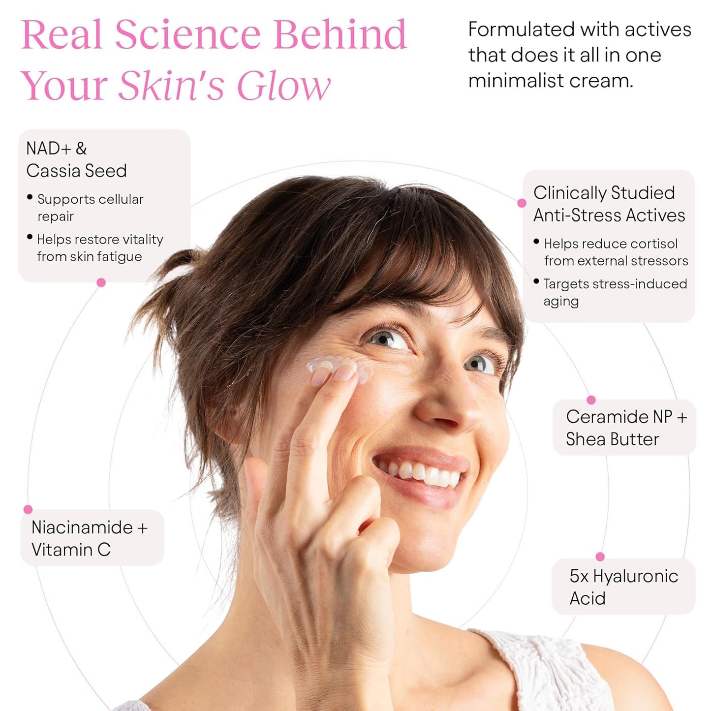 NAD+ Hydrating Face Moisturizer - Korean Anti-Aging Cream for Radiant, Firm Skin | Deeply Hydrating & Brightening, 50 ml