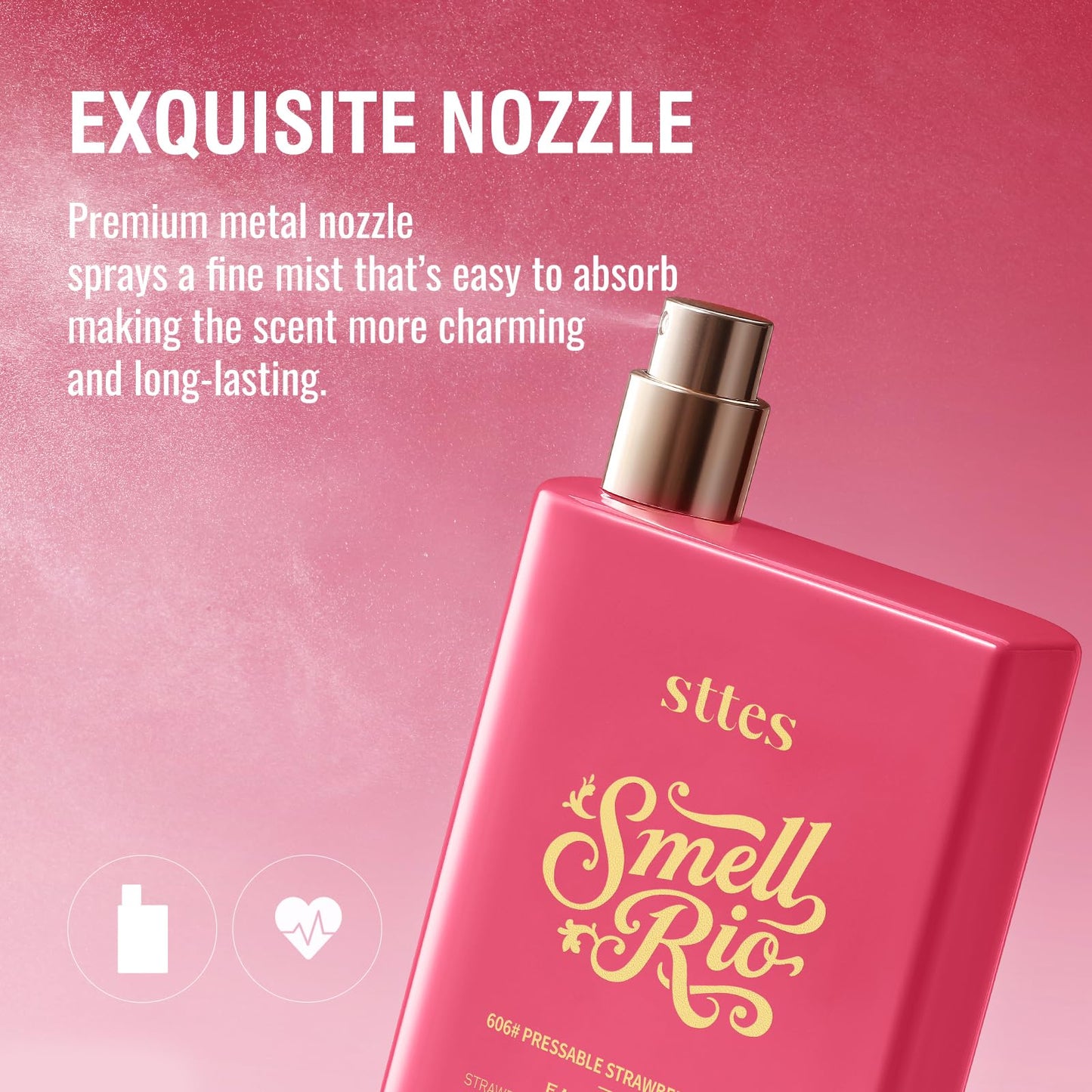Sttes Smell Rio Perfume 606# (Pressable Strawberry Gummies) Hair Perfume for Women – Long-Lasting Strawberry, Candy, Vanilla & Marshmallow Gourmand Fragrance Eau de Parfum 100ml (3.4 fl oz)