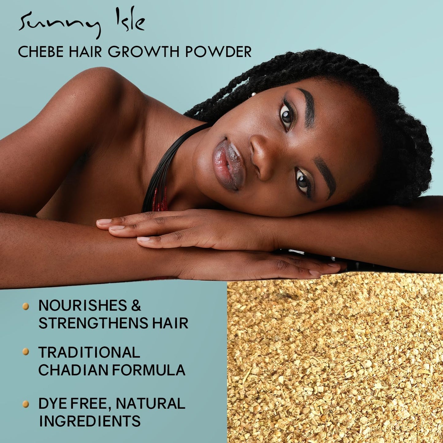 Sunny Isle Pure Chebe Intensive Repair Masque - Infused with Chebe & Jamaican Black Castor Oil - 16 oz