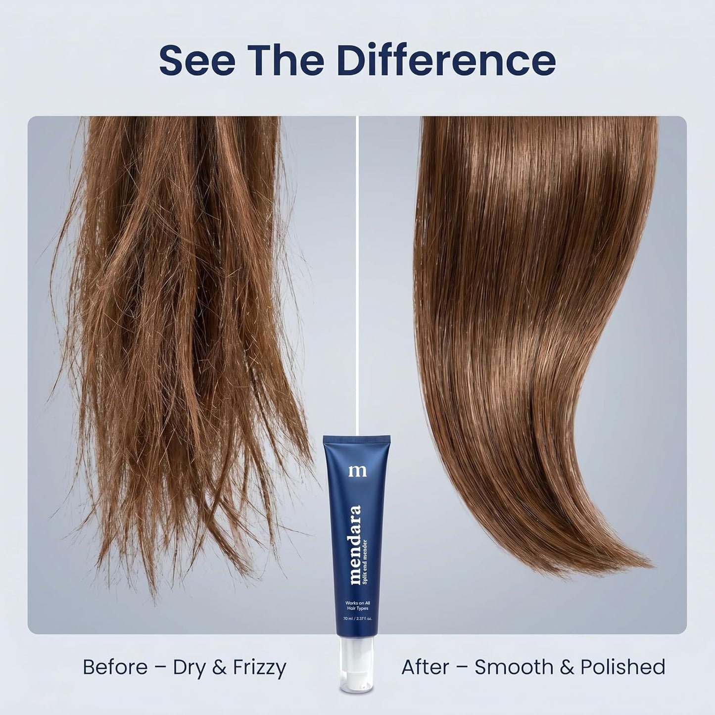 Split End Mender Hair Serum - Leave-In Treatment for Frizz Control & Repair | Lightweight Non-Greasy, 70ml