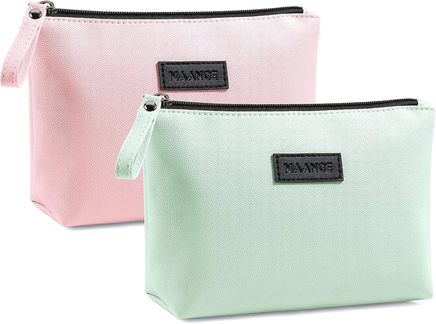 Cosmetic Bags for Women - Small PU Leather Makeup Pouch | Travel-Friendly Zippered Design