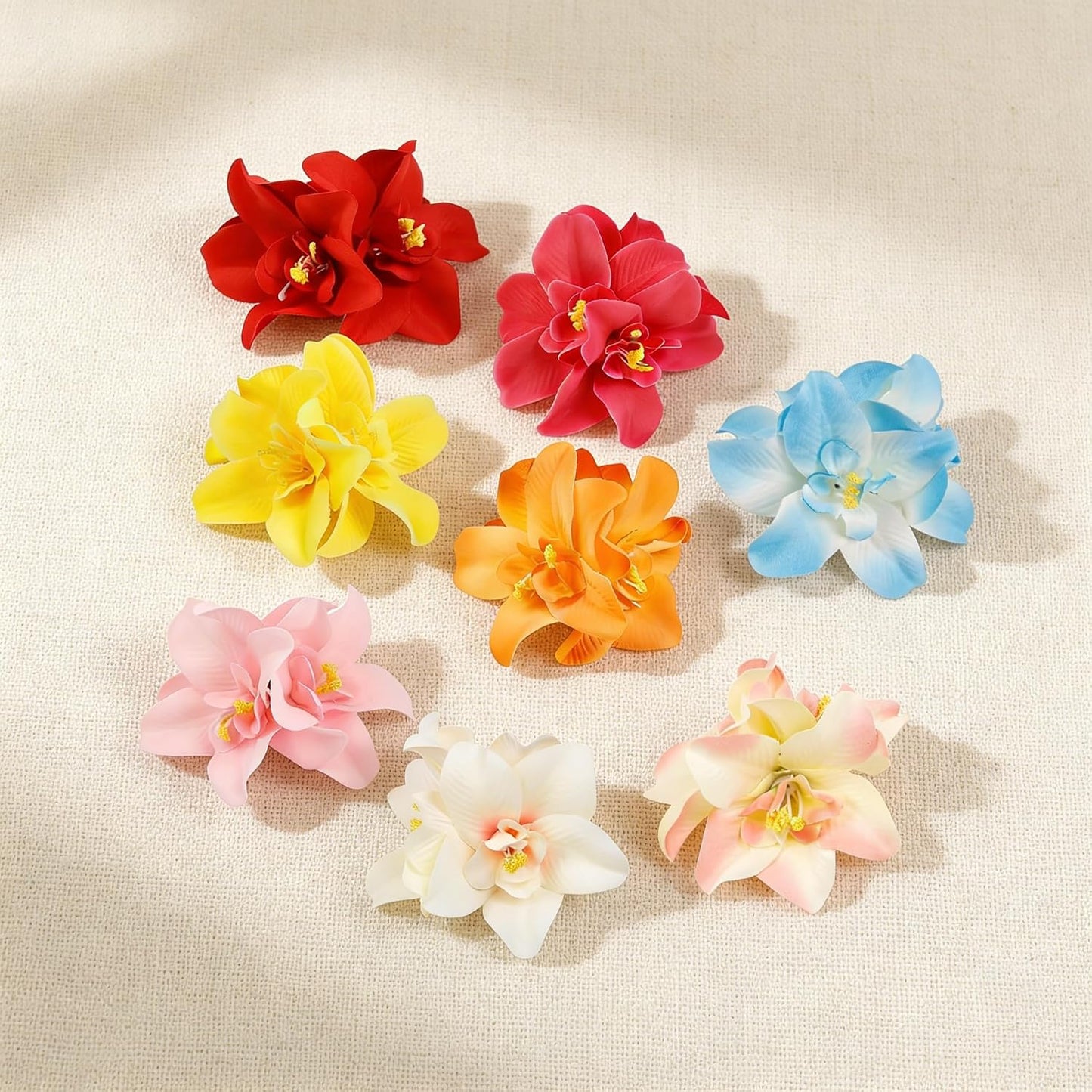 Hawaiian Flower Hair Clips - 8Pcs Bohemian Hibiscus Hair Accessories for Women | Tropical Style