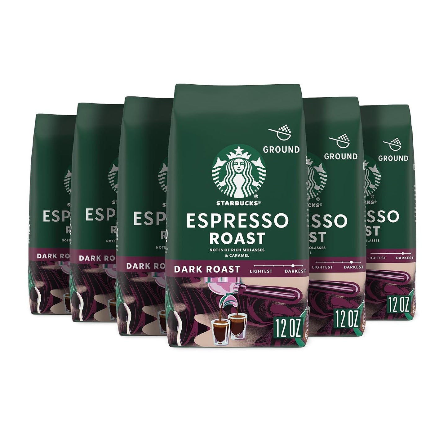 Starbucks Ground Coffee - Dark Roast Italian Blend | 100% Arabica, 18 oz Bag