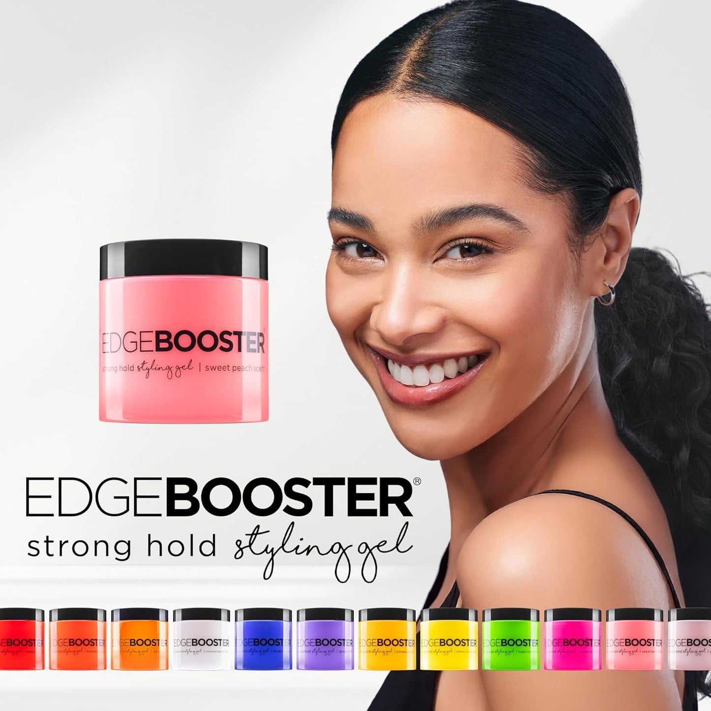 EDGE BOOSTER® Strong Hold Styling Gel - Alcohol-Free Hair Gel with Camellia Sinensis Oil for Curly & Wavy Styles | 16.9oz