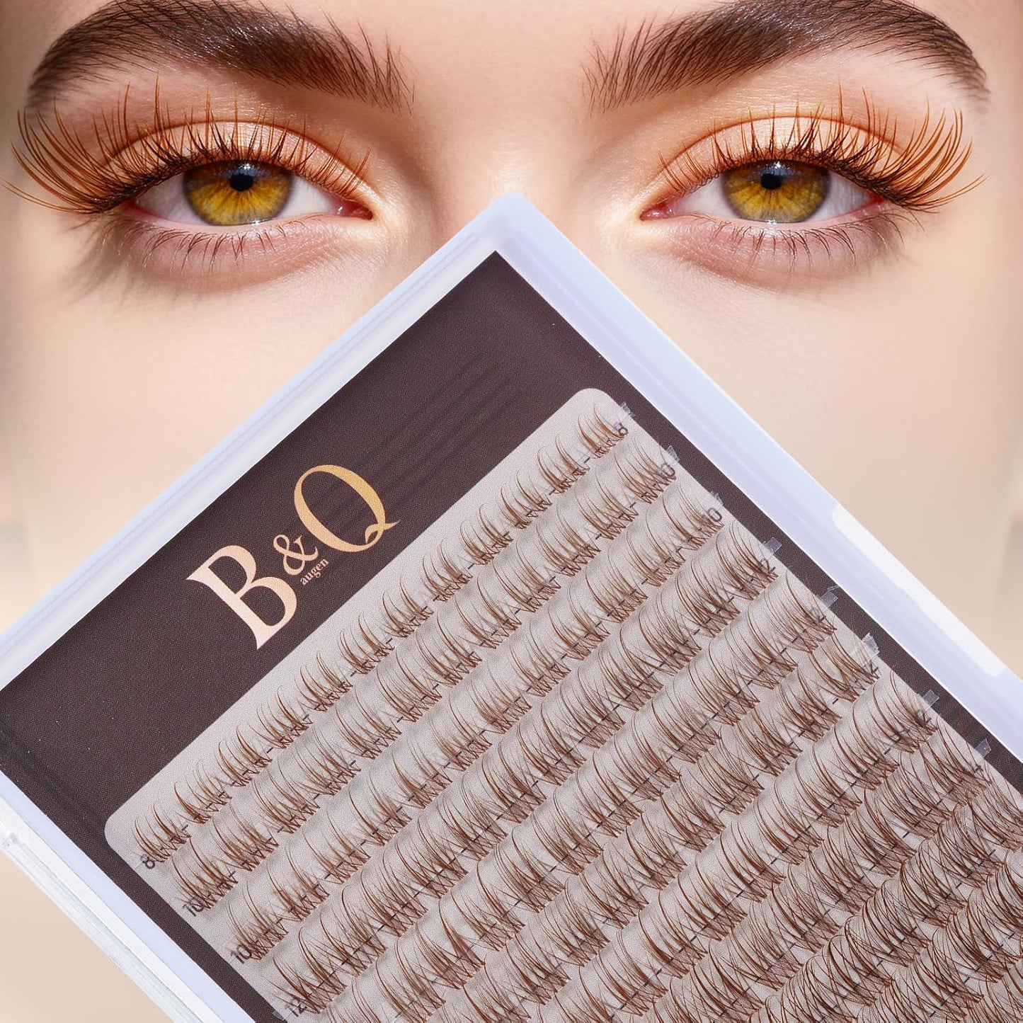 Eyelash Extension Kit - 10-18mm D Curl Lash Clusters with Bottom Lashes | DIY Bond & Seal Applicator