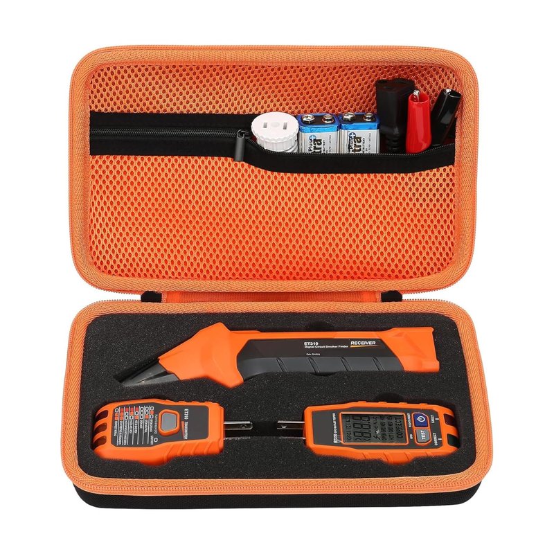Hard Case for Klein Tools ET310 AC Circuit Breaker Finder & 80016 Circuit Breaker Finder Tool Kit & 80041 Outlet Repair Tool Kit & RT250 GFCI Outlet Tester Organizer (Case Only)