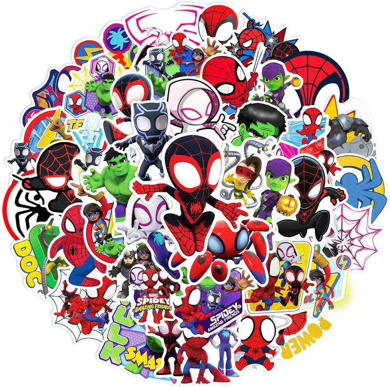 Spider-Man Stickers - 50Pcs Vinyl Waterproof Aesthetic Stickers for Water Bottles, Laptops, Phones & Journals | Gift for Kids & Women