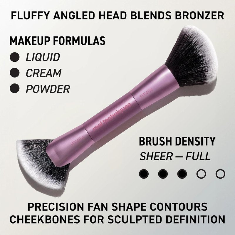 Real Techniques Big Blends Brush Set - 6-Piece Makeup Brush & Puff Kit for Foundation, Concealer, Powder | Travel-Friendly, Vegan