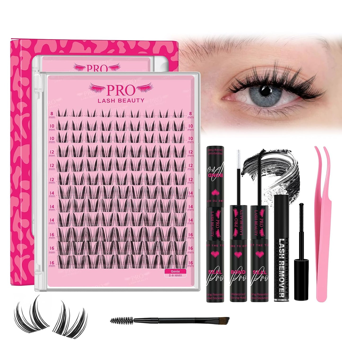 Lash Cluster Glue - Upgraded 2-in-1 Black Bond & Seal for Eyelash Clusters | Waterproof, Long-Lasting (10ml)