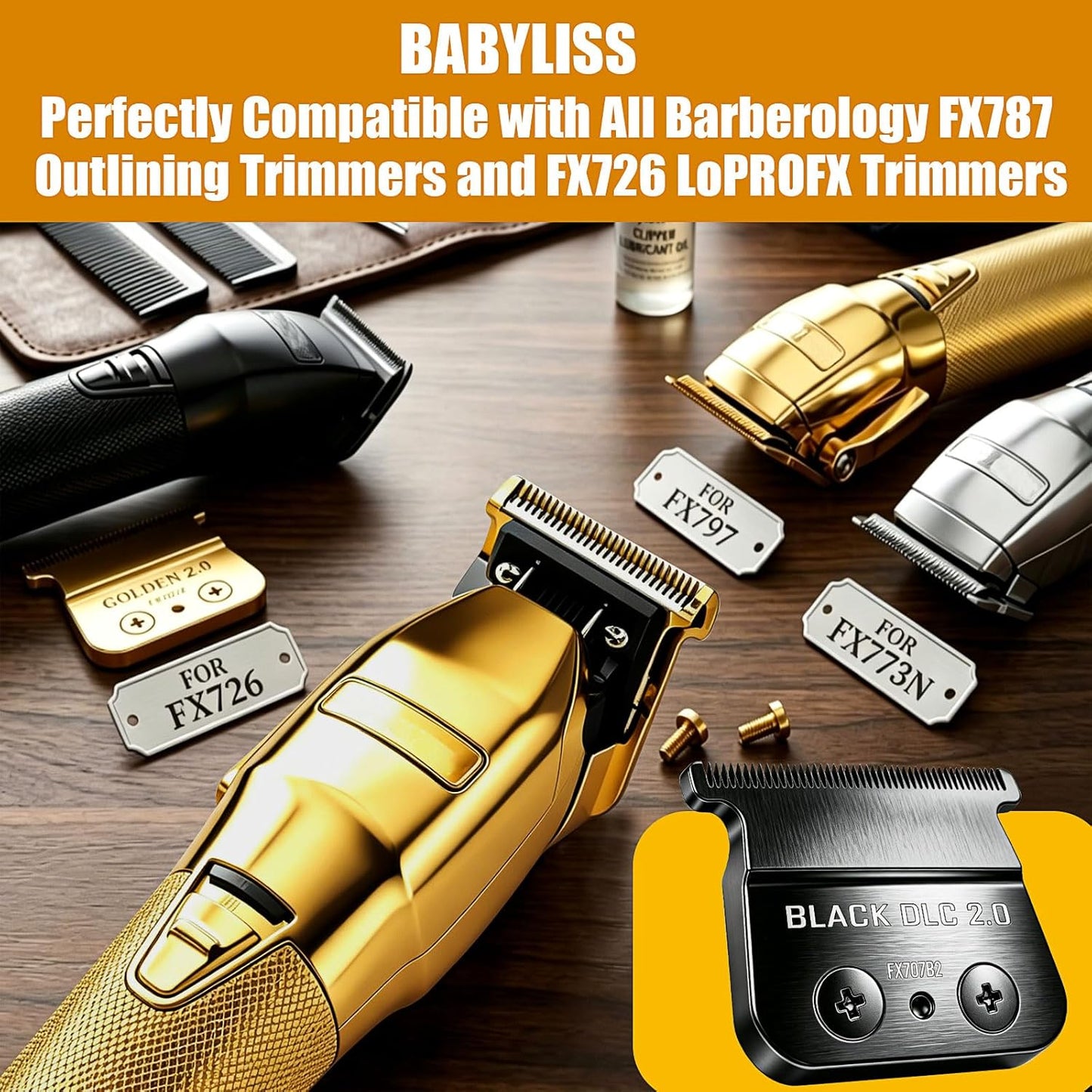 Replacement Blade for BaByliss PRO Hair Trimmers - Precision Cutting Blades | 2-Pack, Black