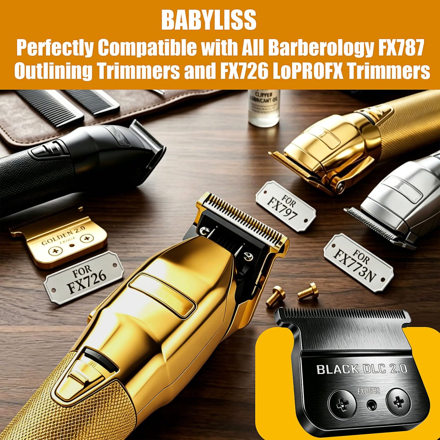 Replacement Blade for BaByliss PRO Hair Trimmers (FX787, FX799) and LoPROFX Trimmers (FX726, FX729) (Black/3PCS)