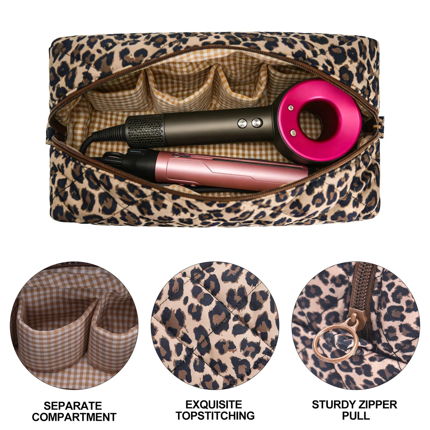 idoltimes Hair Tools Travel Bag, Quilted Hair Tools Organizer Compatible with Dyson Airwrap Styler