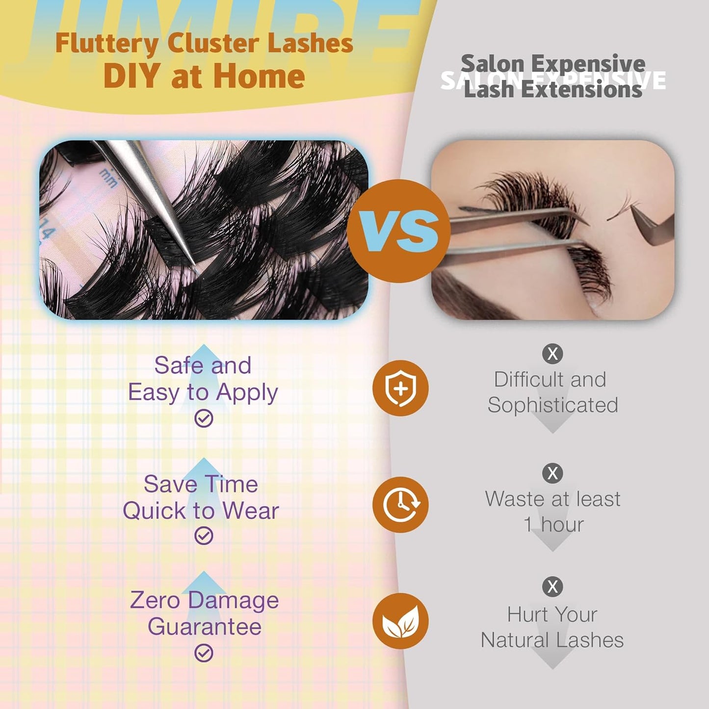 Manga Lash Clusters - Wispy Fluffy Eyelash Extensions | CC Curly 14-18MM, 162 Pcs Pack for DIY Thick Volume