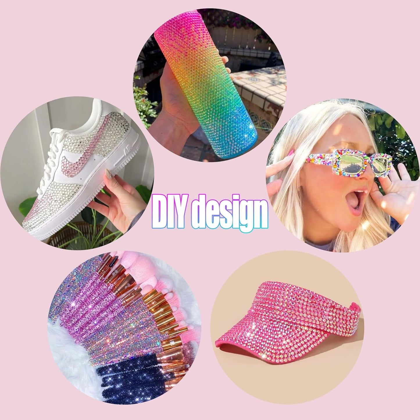 Rhinestones for Bedazzling | 30,000 Pcs 3mm Flatback Gems in 48 Colors with Glue & Tweezers for Nail Art & Crafting