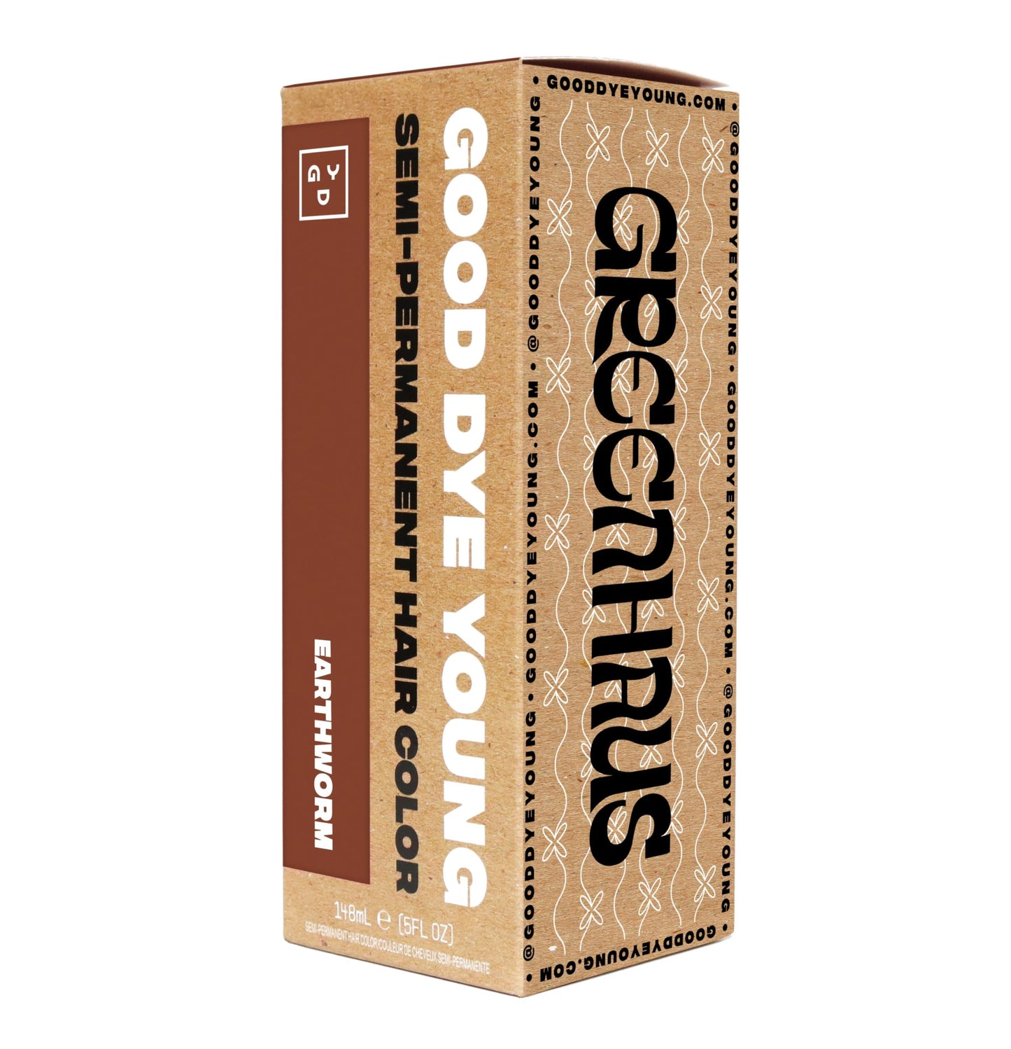 Good Dye Young Semi-Permanent Hair Color, Vegan and Cruelty-Free Brown Hair Dye, Last up to 24 Washes, Non-Damaging Conditioning Hair Color (5FL OZ, Earthworm)