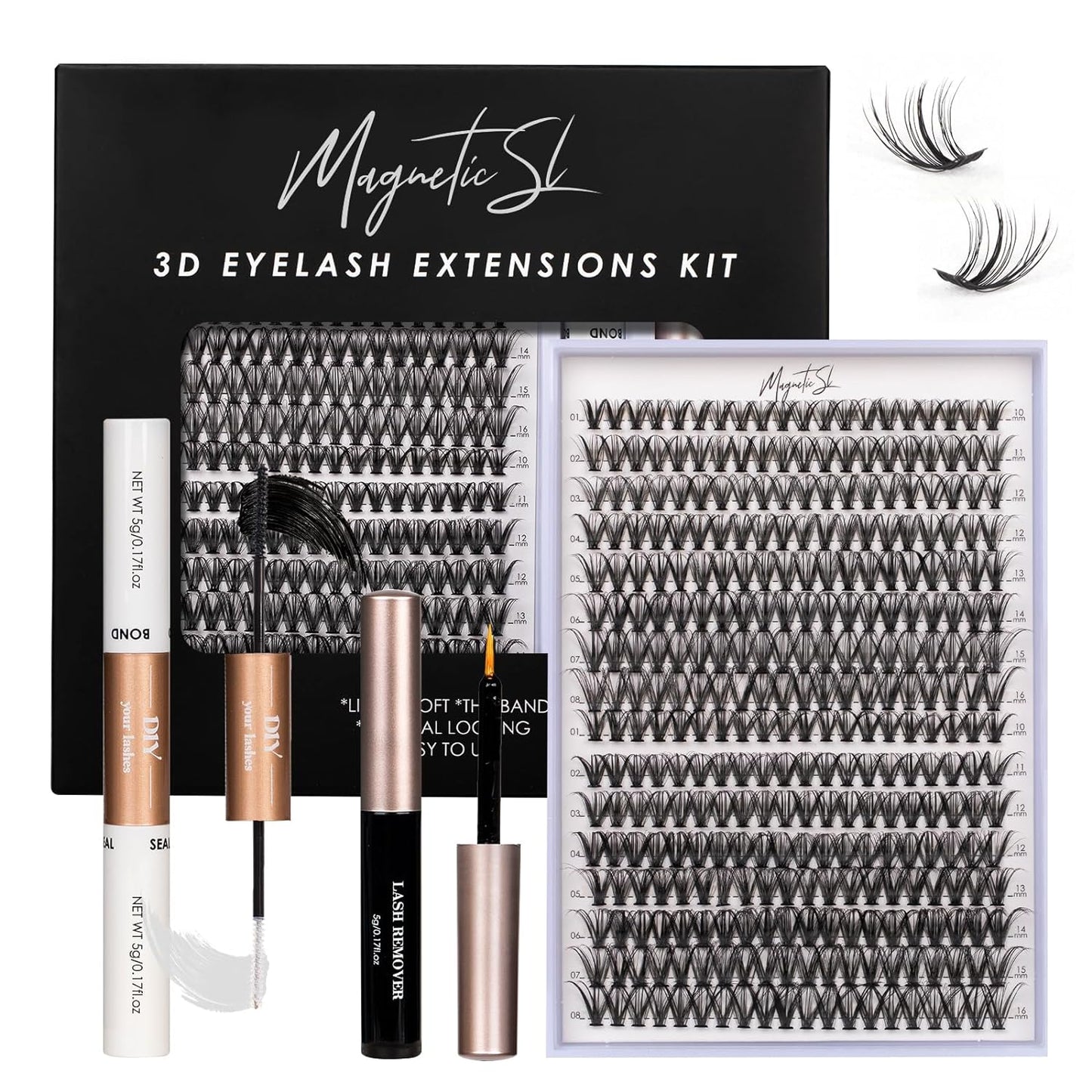 Lash Clusters - 480 Multi-Style False Eyelash Extensions | 10-20mm Thick 60D-100D for DIY Beginners