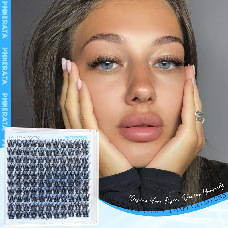 12mm Wispy Lash Clusters - Natural C Curvature Eyelash Extensions for DIY Daily Wear | Soft Lash Band