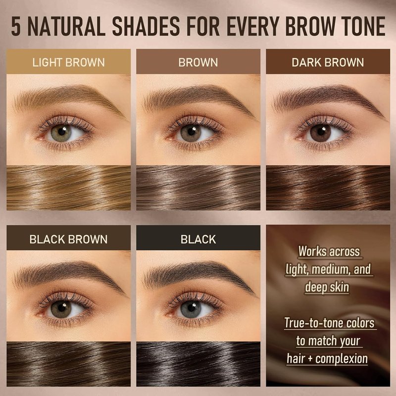 Dual-Ended Microblading Eyebrow Pencil - 2-In-1 Liquid with Curved Tip & Waterproof Formula | 04 Black Brown