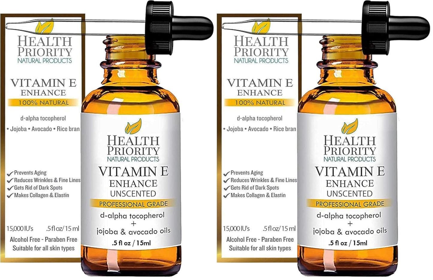 Vitamin E Oil - Organic, Handmade, Non-GMO - Nourishes Skin & Hair | 15,000 IU, 0.5 Fl Oz
