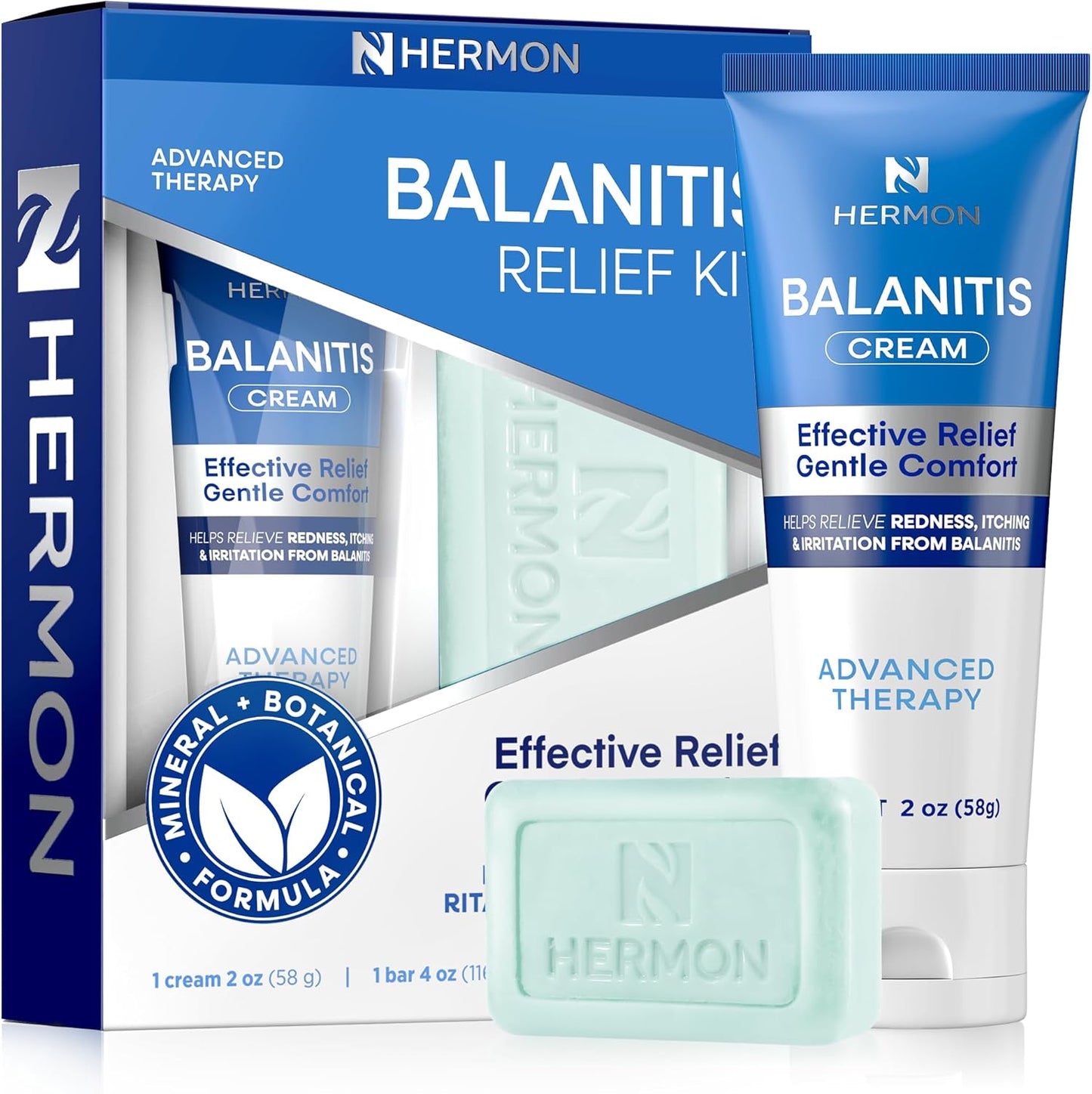 Balanitis Treatment Kit for Men - Soothing Cream & Clotrimazole Soap | Relieves Redness, Itching & Irritation