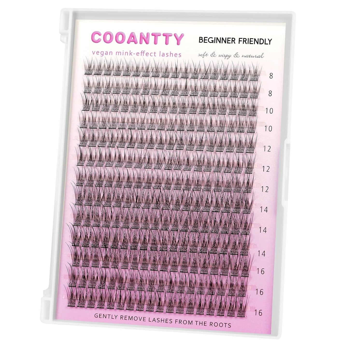 Natural Lash Clusters - Wispy Eyelash Extensions C Curl 8-16mm | Lightweight & Comfortable Individual Lashes for Soft Glam Looks
