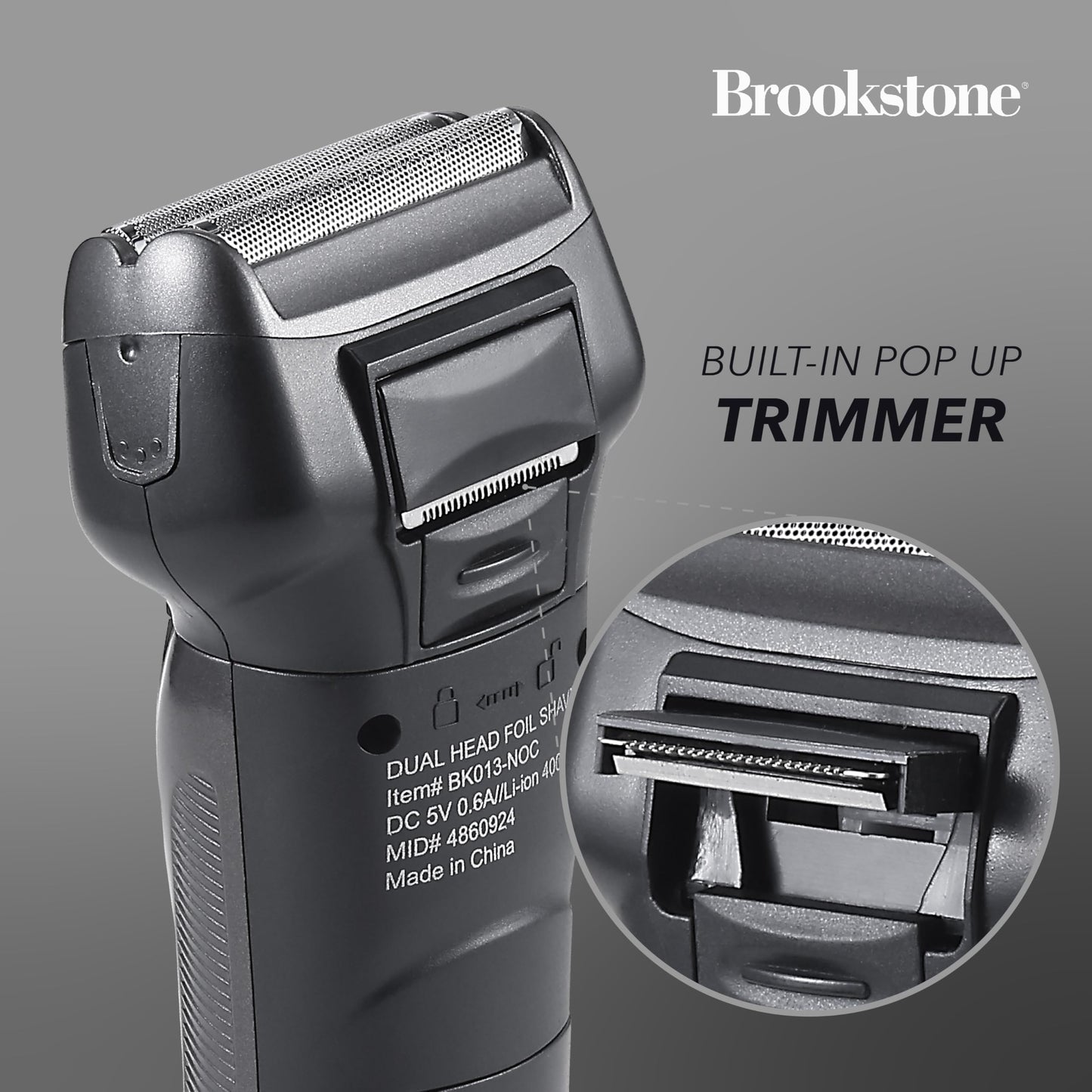 Brookstone - Electric Razor for Men, Foil Shaver, Precision Foil Blades, Comfortable Close Shave, Professional Quality (Black)