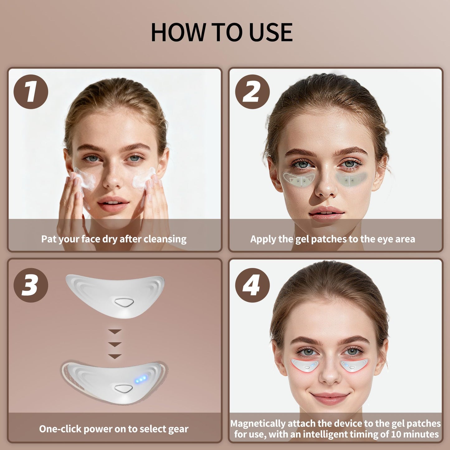 Eye Pods for Under Eyes Bags,Portable Red Light Therapy Eyes Pads Patches