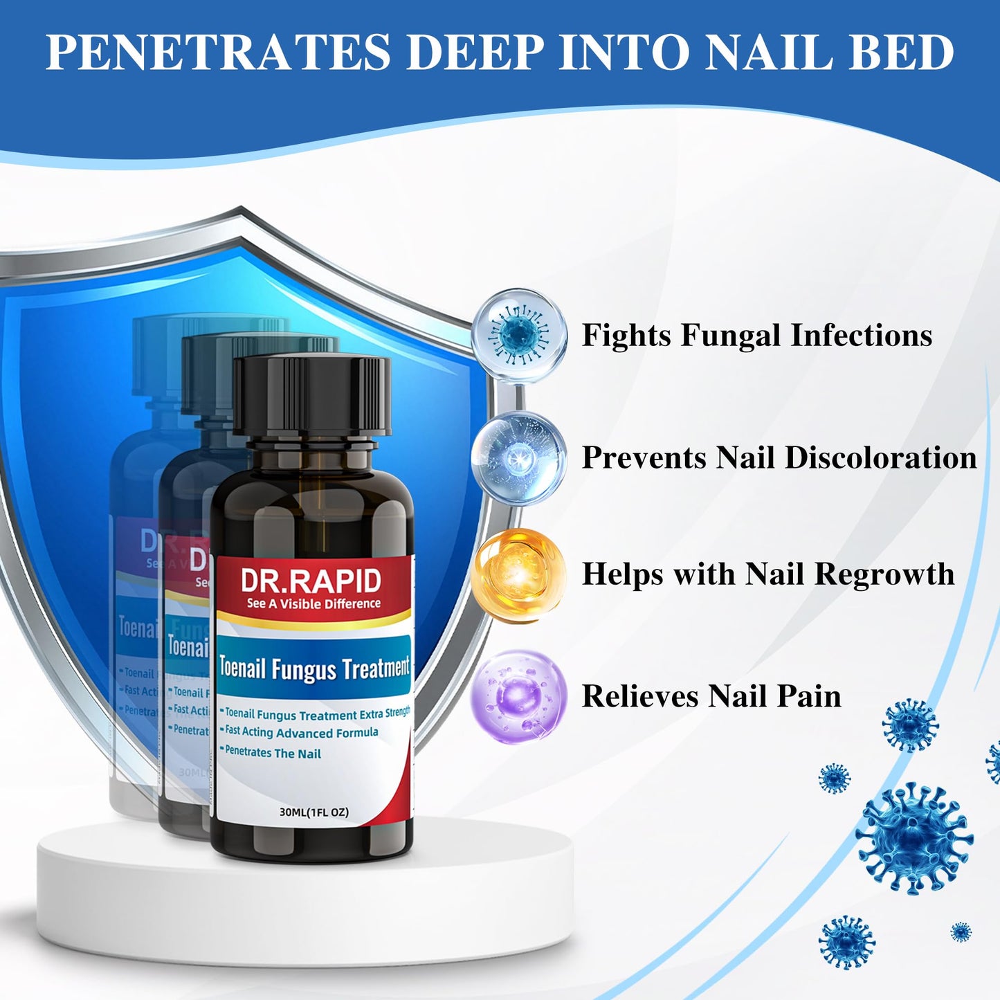 Toenail Fungus Treatment Extra Strength - Effective Antifungal Nail Repair Solution with Tea Tree Oil for Toenail & Nail Fungus, Fast Acting Treatment for Damaged Nails & Ingrown Toenail - 60ml/2fl oz