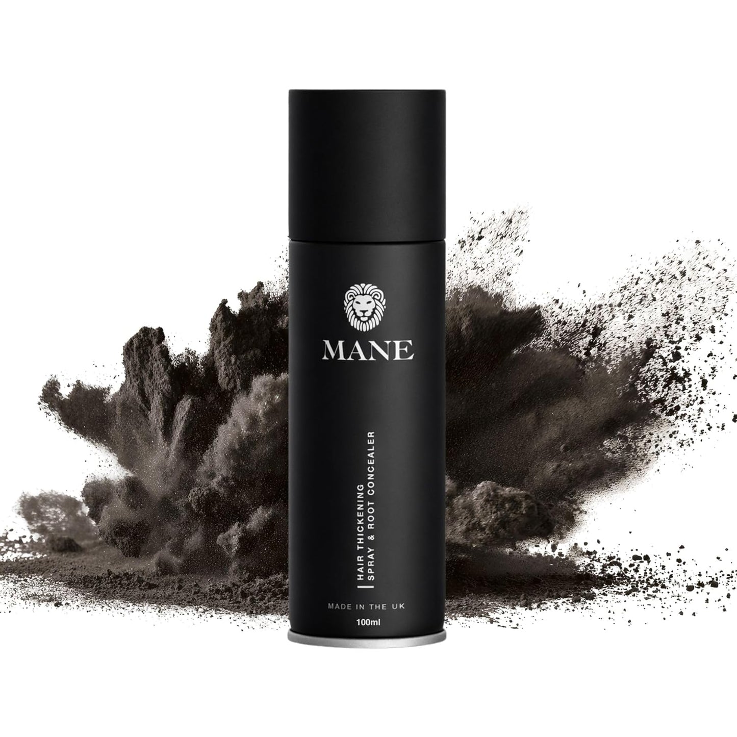Mane Micro-Mineral Hair Thickening Spray - Instant Volume & Root Cover for Thinning Hair | Travel Size, 100 ml, Black